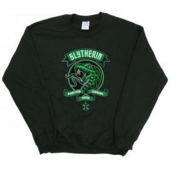 Harry Potter Mens Slytherin Toon Crest Cotton Sweatshirt L black