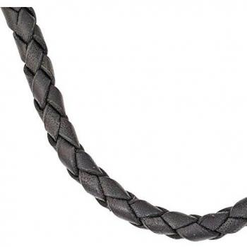 Elegante Leder-Schnur Halskette, 50 cm, Karabiner aus 925 Silber