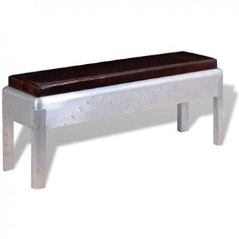 VidaXL Panca Aviatore in Pelle Naturale 110x32x45 cm