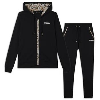 Freddy Tuta Interlock con Zip e Cappuccio, Fantasia – Donna