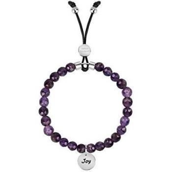 Bracelet Femme Histoire Miniature – Acier avec Améthyste, Blanc & Violet