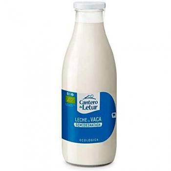 Leche de vaca semidesnatada bio El Cantero de Letur 1l
