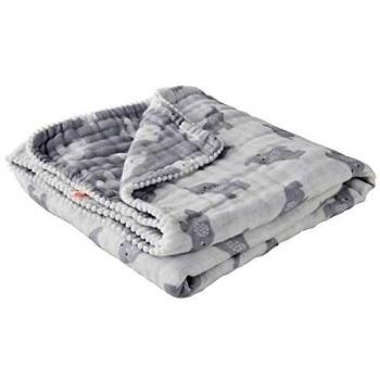 Noukies M&M20 Couverture Mousseline Grise 75x100 cm – Unité