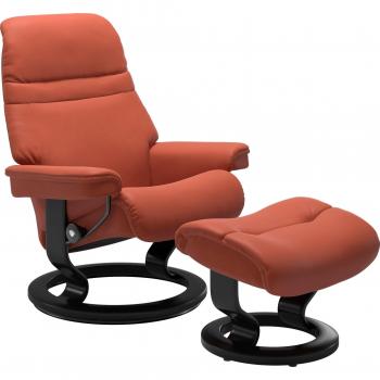 Stressless® Relaxsessel Sunrise, Set mit Hocker, Classic Base, Größe S, Schwarz