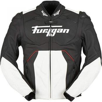 Furygan Raptor EVO – Motorrad-Lederjacke in Schwarz/Weiß/Rot, Größe XL