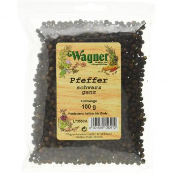 Wagner Gewürze Pfeffer ganz schwarz, 2er Pack