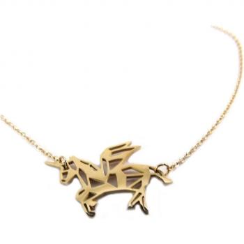 Collerino Acero Licorne My Unicorn Rosso Dorato P7915