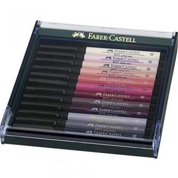 Faber-Castell 267424 Set de feutres PITT Artist Pen pinceau 12 nuances