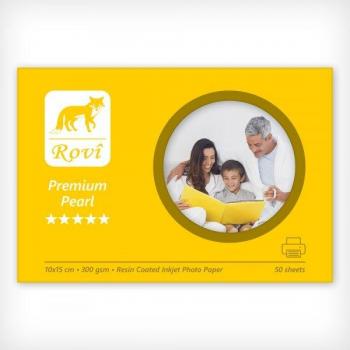 Papier photo Rovi Premium perlé 300g/m² 50 feuilles 10x15