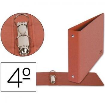 Carpeta de 2 anillas 40mm redondas Liderpapel cuarto apaisado cartón cuero