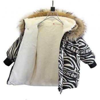 Thick Velvet Fur Collar Winter Parka for Boys 2-7Y