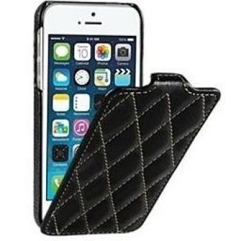 Funda SEIDIO para Apple iPhone 5 (silicona, diseño floral), color morado transparente negro