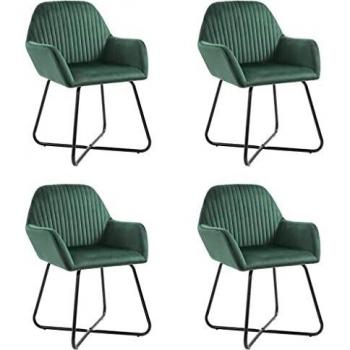4 Green Velvet Dining Chairs