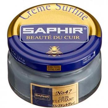 Crème Surfine Saphir pour Chaussures Vernies, 50 ml, Gris Éléphant