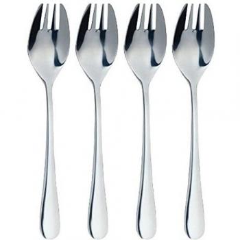 PrimeBite 4‑Piece Buffet Forks, Stainless Steel – Classic Silver