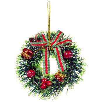 Couronne Festive 12 cm PVC – Fruits Rouges & Pendentif