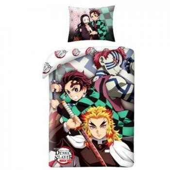 Biancheria letto Demon Slayer 140x200 cm con cuscino e piumone