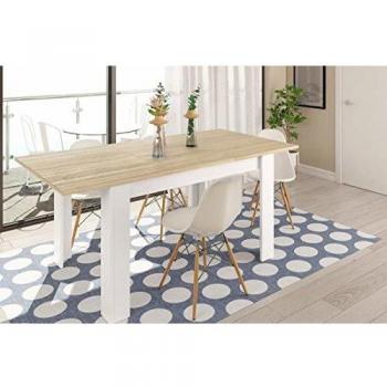 Table à manger extensible Artik chêne canadien et blanc
