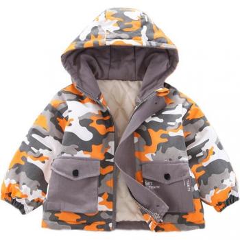 Warm Quilted Camouflage Jacket for Baby Boys