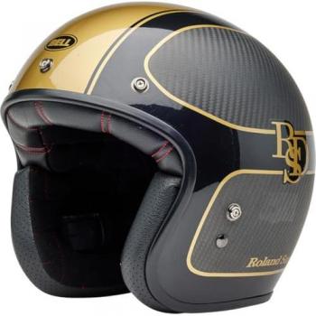 Casque Jet Bell Custom 500 RSD Checkmate Carbon Noir-Or