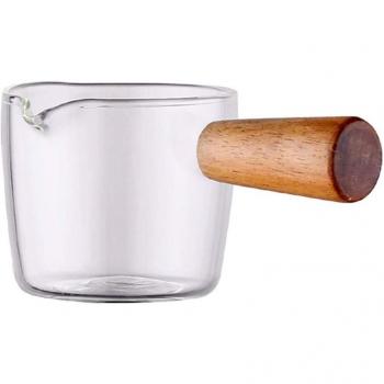 3-Ounce Wood-Handled Glass Jug for Maple Syrup Serving