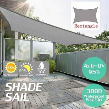 Grey 300D 160gsm Durable Grey Shade Sail – Rectangular Polyester