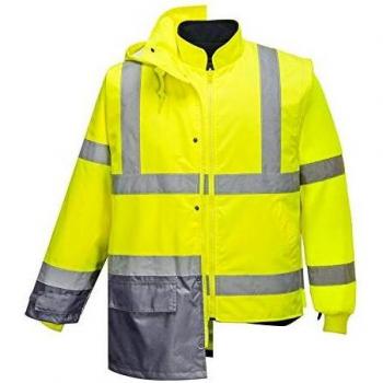 Portwest S768YGYXL Hi-Vis Executive 5-in-1 Jacket, X-Large, Yellow/Grey