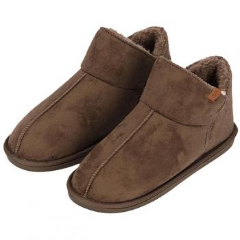 Pantoufles hautes en suède taupe