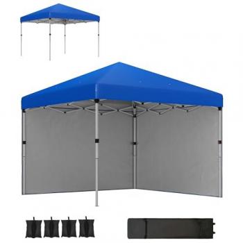 Blue Pop Up Gazebo with Sidewalls and Wheeled Bag