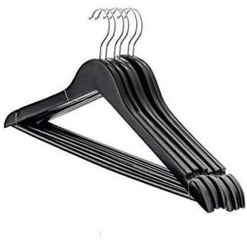 EcoWood 20‑Pack Clothes Hangers – Black
