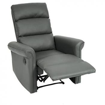 Relaxsessel Kunstleder grau HWC-J96