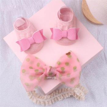 Baby Girl Lace Flower Headband and Socks Set