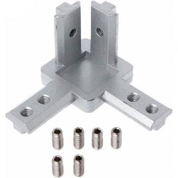 EU‑Standard L‑Eckwinkel 3‑Dimension – 3‑Weg, 3030/4040 Profil, Schrauben vorhanden