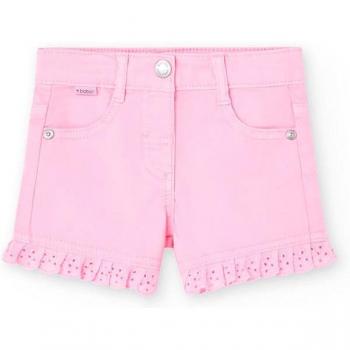 Short Boboli para bebé niña con bolsillos y encaje