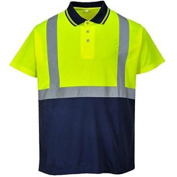 Portwest S479YNRXL Hi Vis Two-Tone Polo Shirt, Size X-Large, Yellow/Navy