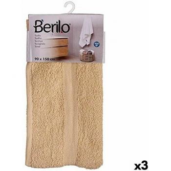 Teli da Doccia e Bagno Morbidi Berilo, Crema, Misure 90x150 cm (Confezione da 3)