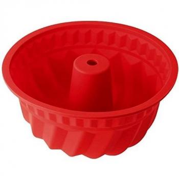 Dr Oetker Molde Rosco Alto 22Cm, silicona platinum de cuidada calidad, color rojo