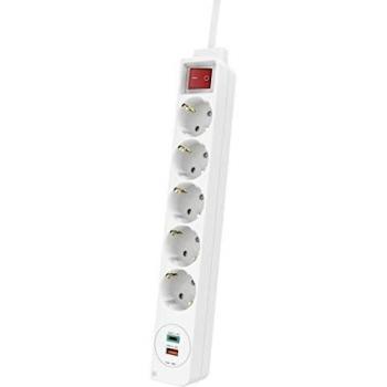 Hama Steckdosenleiste 5-fach mit USB-A und USB-C-Buchse