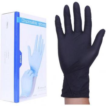 Gants d’Hygiène Gilizi Noir – 100 pièces pour Aliments et Nettoyage