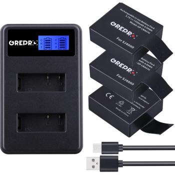 PG1050 Battery Quad Pack with LCD Charger for SJ Series & EKEN