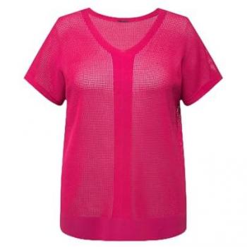 Oversized Damenpullover Ulla Popken – Rosa, 46/48, Viskose/Polyester