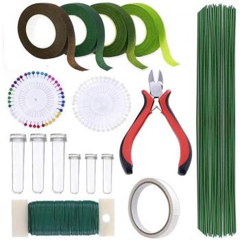 Blumenarrangement Kit mit grünem Band