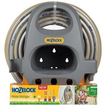 Supporto per tubo da giardino con 20 m di tubo