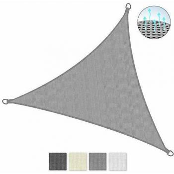 Toldo de sombra triangular Sol Royal 360x360x360 cm Gris HDPE