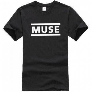 Camiseta Muse Unisex Algodón Negro y Blanco