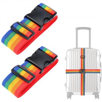 Luxebell Hochwertiger Gepäckgurt Koffergurt Kofferband Koffer Gepäckgurte Lang Regenbogenfarbe
