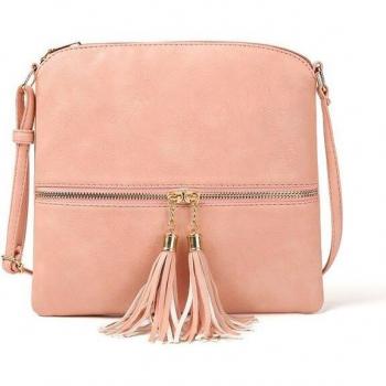 Bolso Bandolera Retro con Accesorios de Borlas
