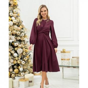 Deep Wine Tied‑Front Cocktail Dress