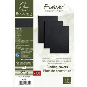 Exacompta A4 Black Leather Grain Cover Pack of 400