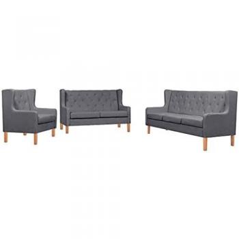 VidaXL Grey Fabric Sofa Set